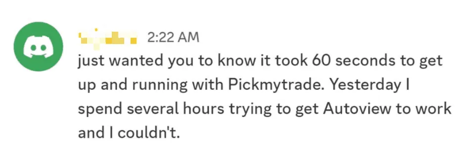 Customer Review - Trader testimonial for PickMyTrade